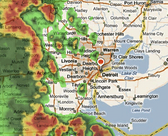 southeast michigan bad weather map